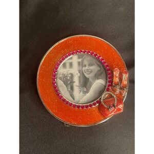 Orange Glitter Hand Purse‎ Photo Frame Rhinestone Accent 3x3 Photo